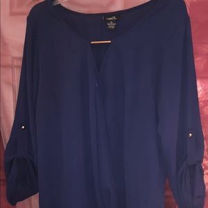 Blue Blouse with Gold Accents